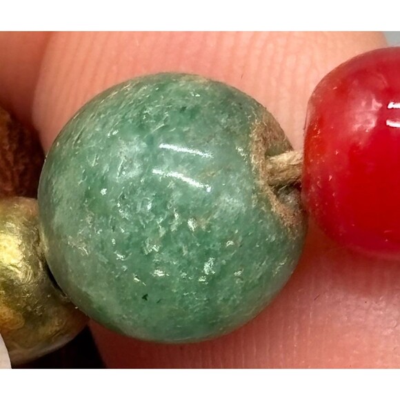 Tribal Style Statement Necklace Brass Bone Horn Wood Stone Beads 1970s Boho - Picture 4 of 16